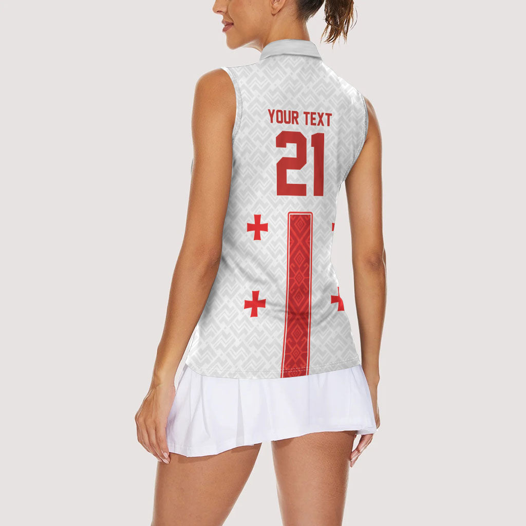 2026 Rugby Nations Series Custom Georgia Women Sleeveless Polo Shirt Lelo Warriors
