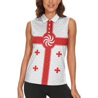 2026 Rugby Nations Series Custom Georgia Women Sleeveless Polo Shirt Lelo Warriors