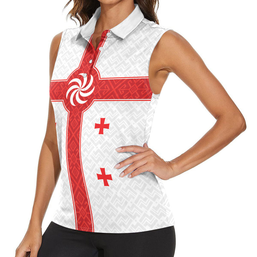 2026 Rugby Nations Series Custom Georgia Women Sleeveless Polo Shirt Lelo Warriors