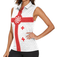 2026 Rugby Nations Series Custom Georgia Women Sleeveless Polo Shirt Lelo Warriors
