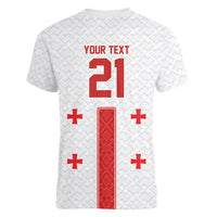 2026 Rugby Nations Series Custom Georgia Women V-Neck T-Shirt Lelo Warriors
