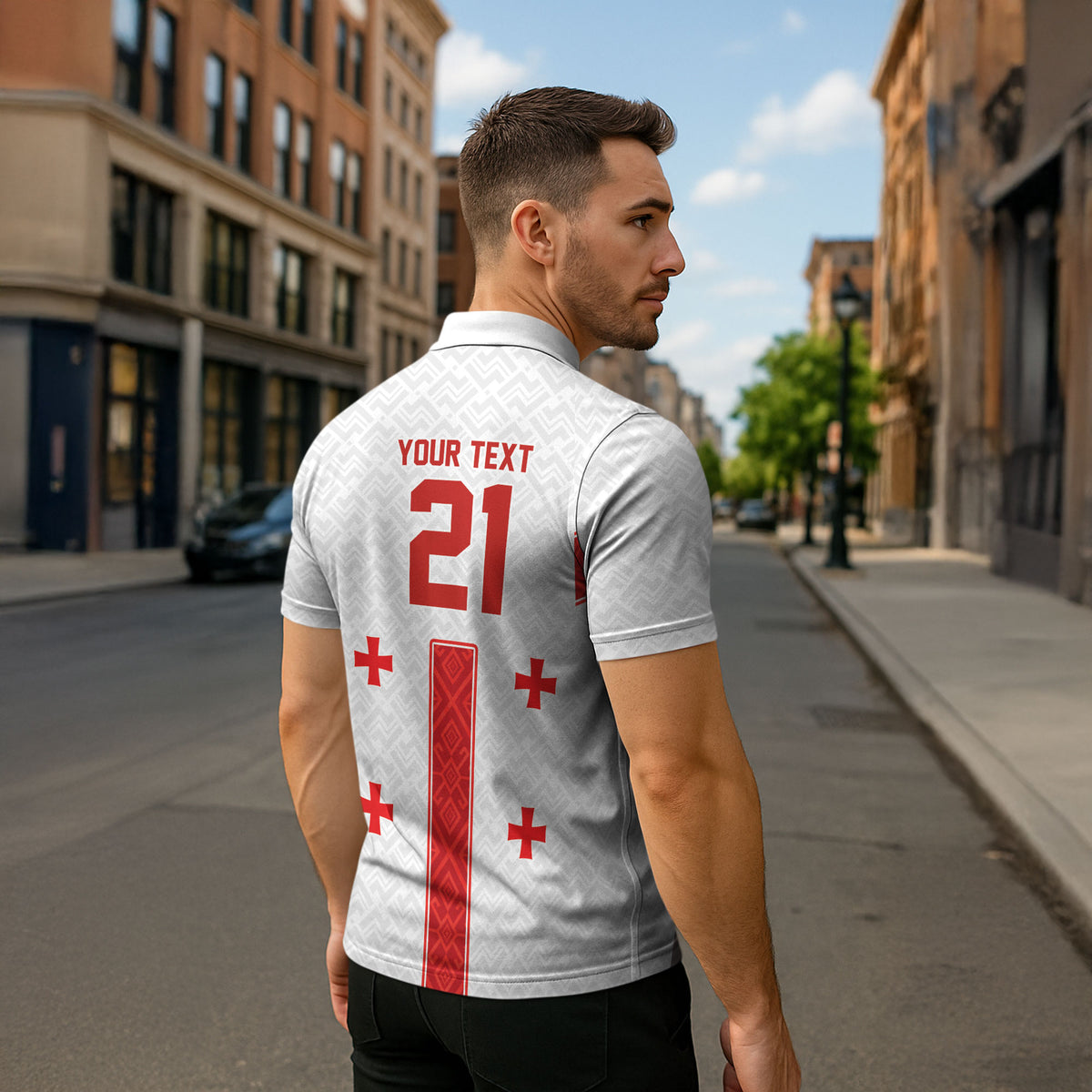 2026 Rugby Nations Series Custom Georgia Zipper Polo Shirt Lelo Warriors