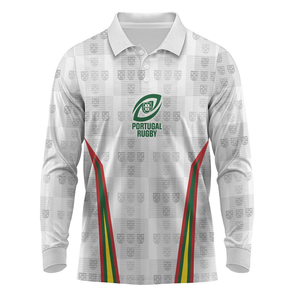 2026 Rugby Nations Series Custom Portugal Long Sleeve Polo Shirt Atlantic XV Pride
