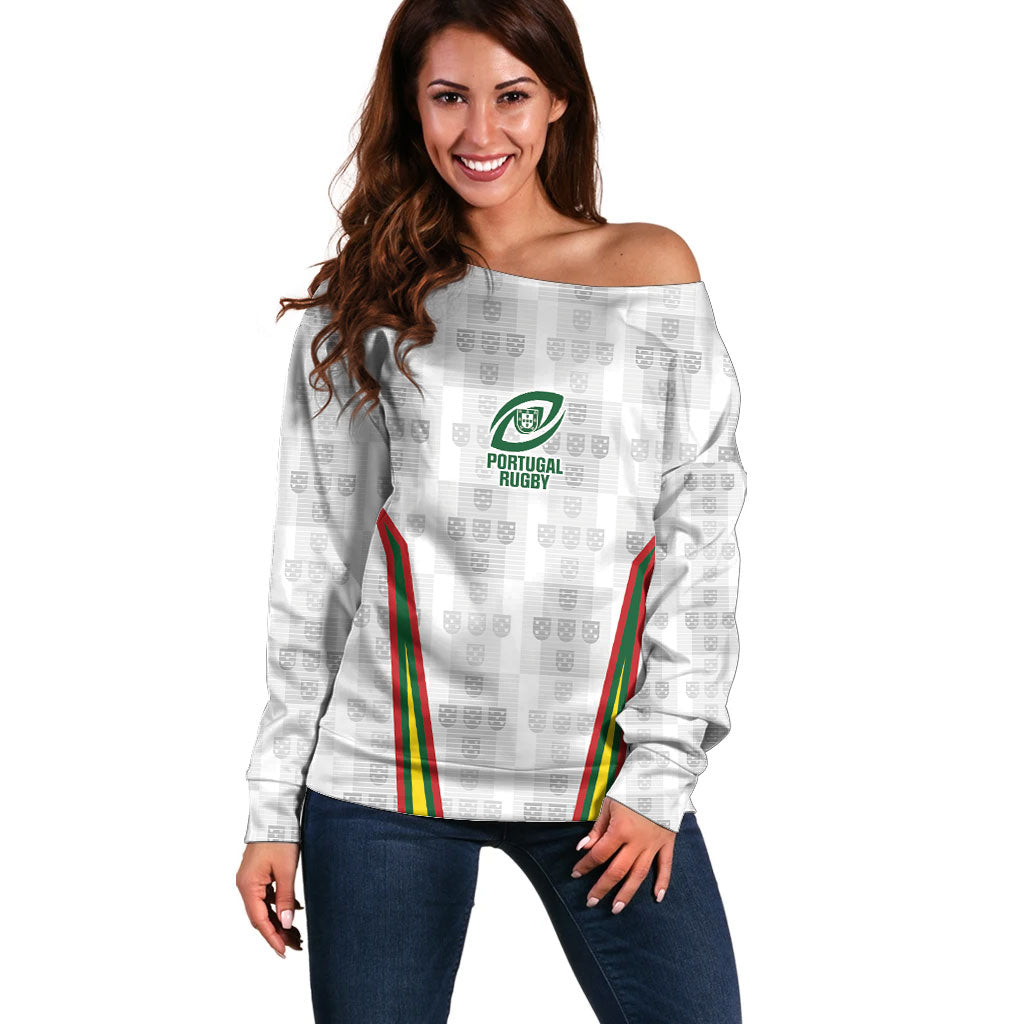 2026 Rugby Nations Series Custom Portugal Off Shoulder Sweater Atlantic XV Pride
