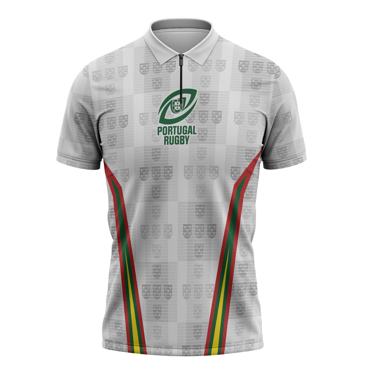 2026 Rugby Nations Series Custom Portugal Zipper Polo Shirt Atlantic XV Pride
