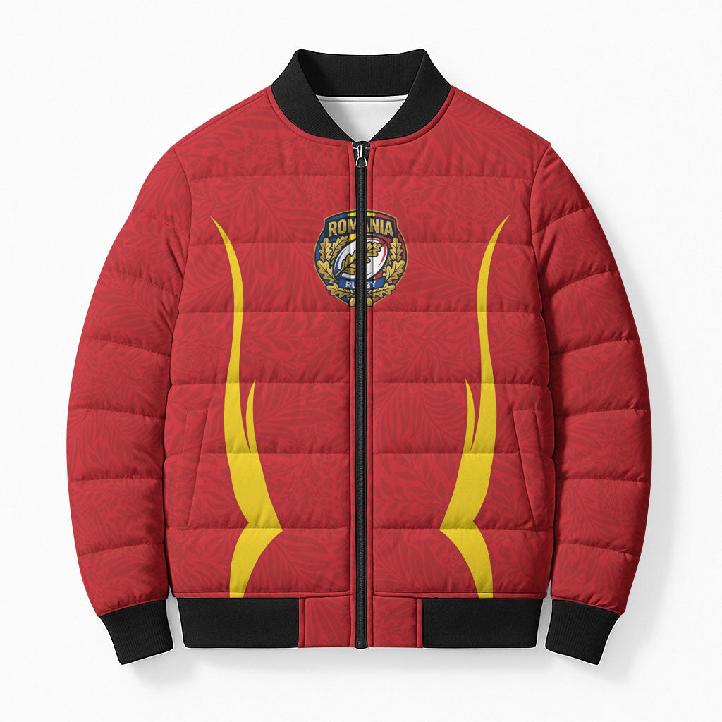 2026 Rugby Nations Series Custom Romania Bomber Puffer Jacket Stejarii Oaks Carpathian Pattern