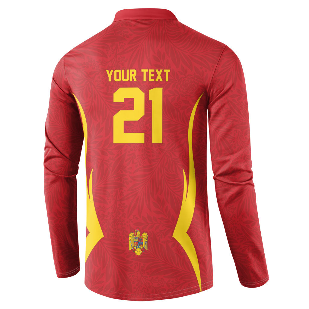 2026 Rugby Nations Series Custom Romania Button Sweatshirt Stejarii Oaks Carpathian Pattern