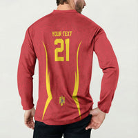 2026 Rugby Nations Series Custom Romania Button Sweatshirt Stejarii Oaks Carpathian Pattern