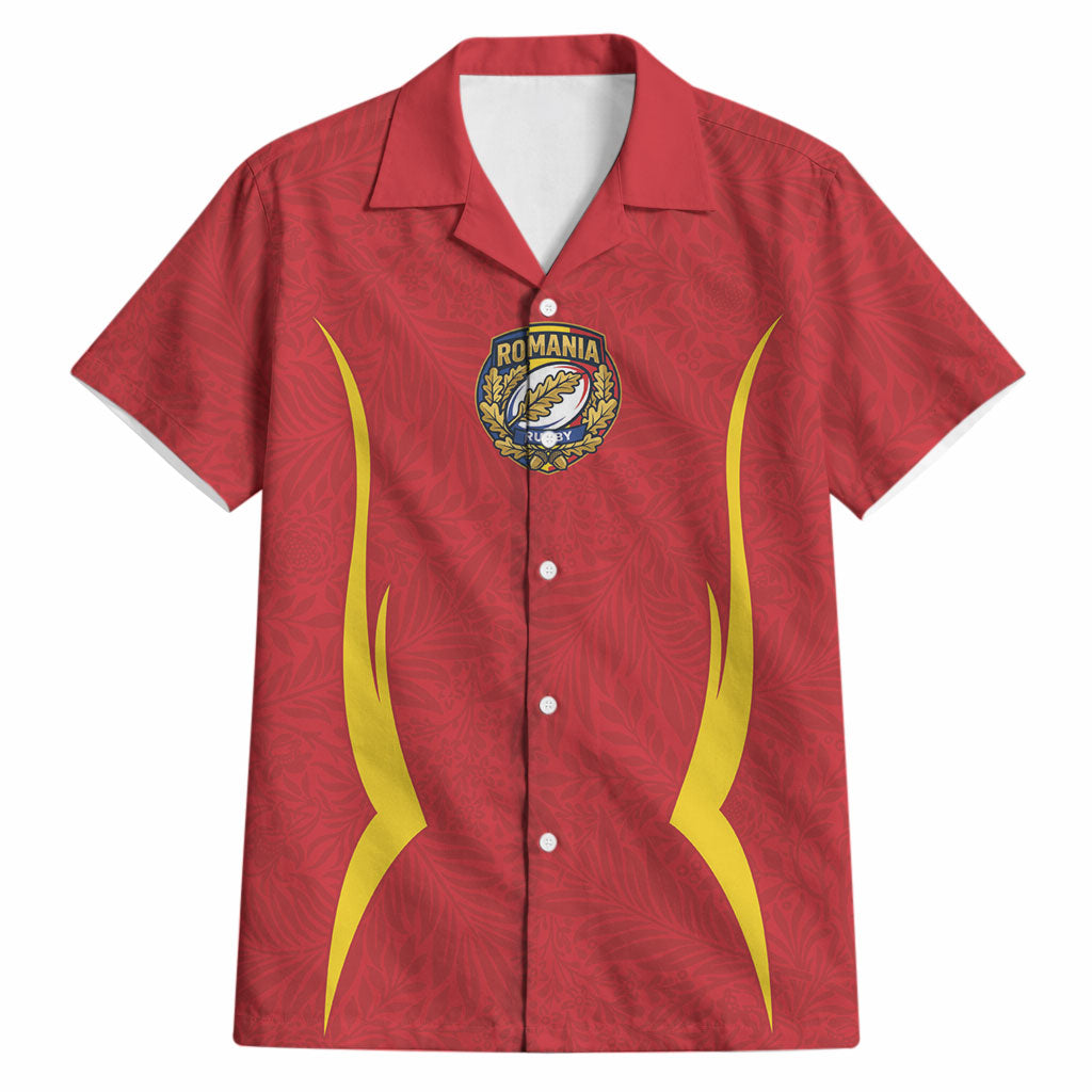 2026 Rugby Nations Series Custom Romania Hawaiian Shirt Stejarii Oaks Carpathian Pattern