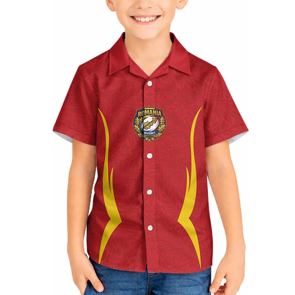 2026 Rugby Nations Series Custom Romania Hawaiian Shirt Stejarii Oaks Carpathian Pattern