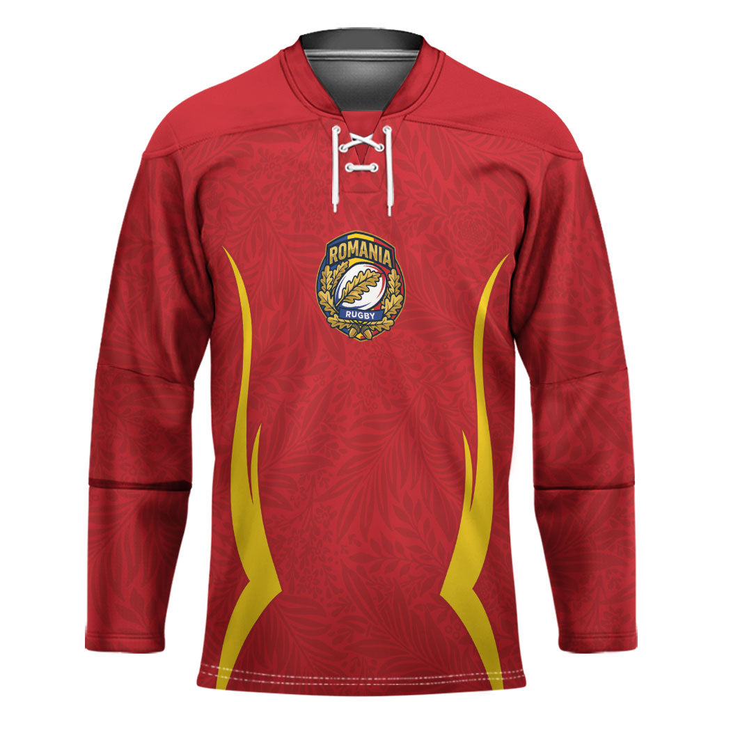 2026 Rugby Nations Series Custom Romania Hockey Jersey Stejarii Oaks Carpathian Pattern