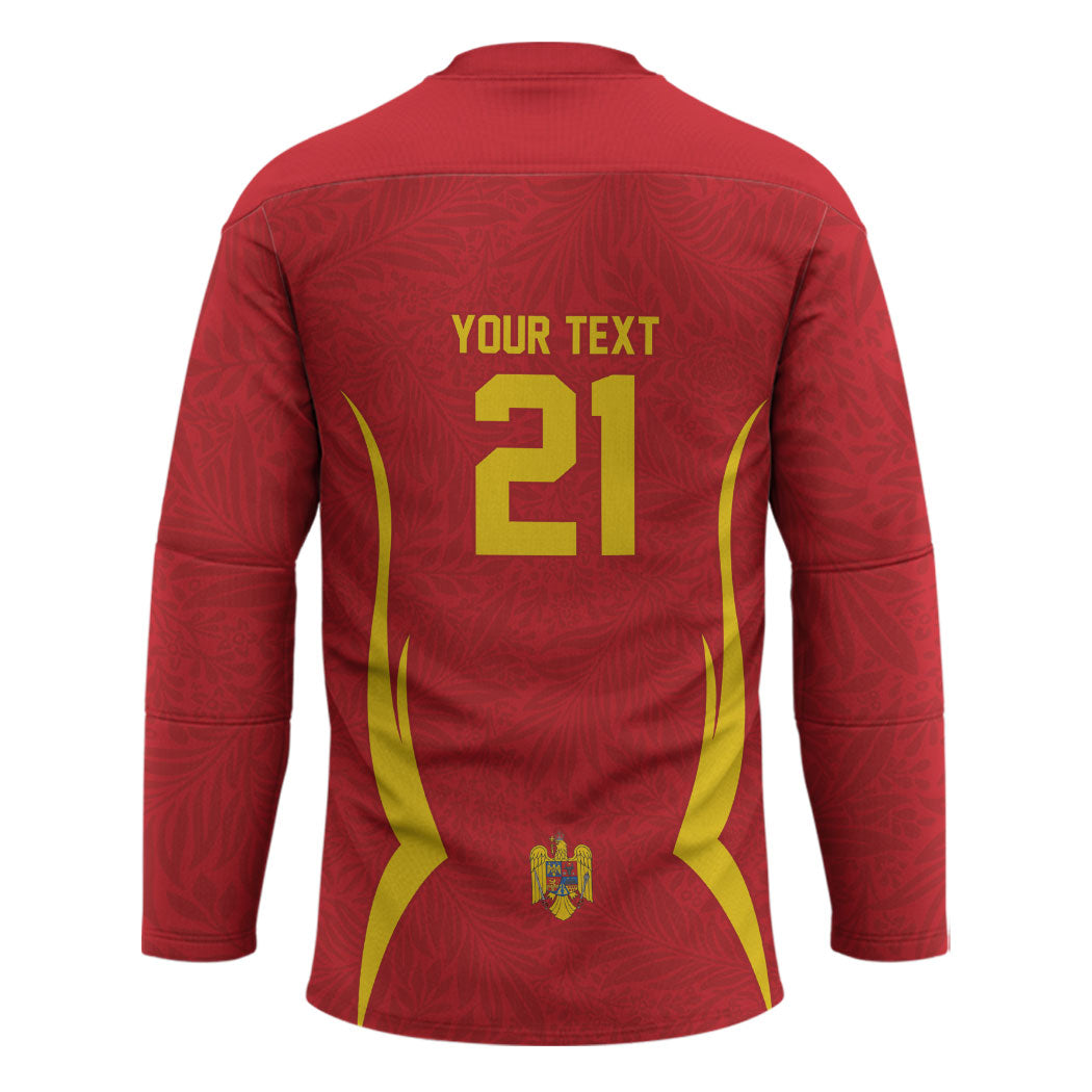 2026 Rugby Nations Series Custom Romania Hockey Jersey Stejarii Oaks Carpathian Pattern