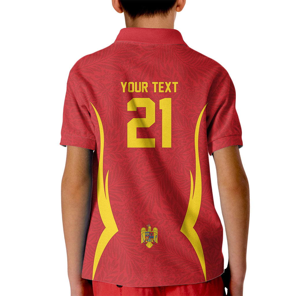 2026 Rugby Nations Series Custom Romania Kid Polo Shirt Stejarii Oaks Carpathian Pattern