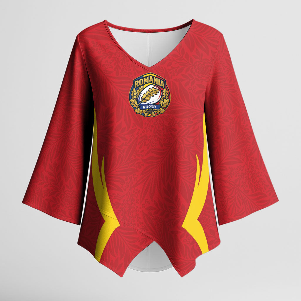 2026 Rugby Nations Series Custom Romania Kimono Sleeve Blouse Stejarii Oaks Carpathian Pattern