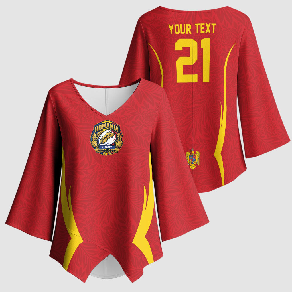 2026 Rugby Nations Series Custom Romania Kimono Sleeve Blouse Stejarii Oaks Carpathian Pattern
