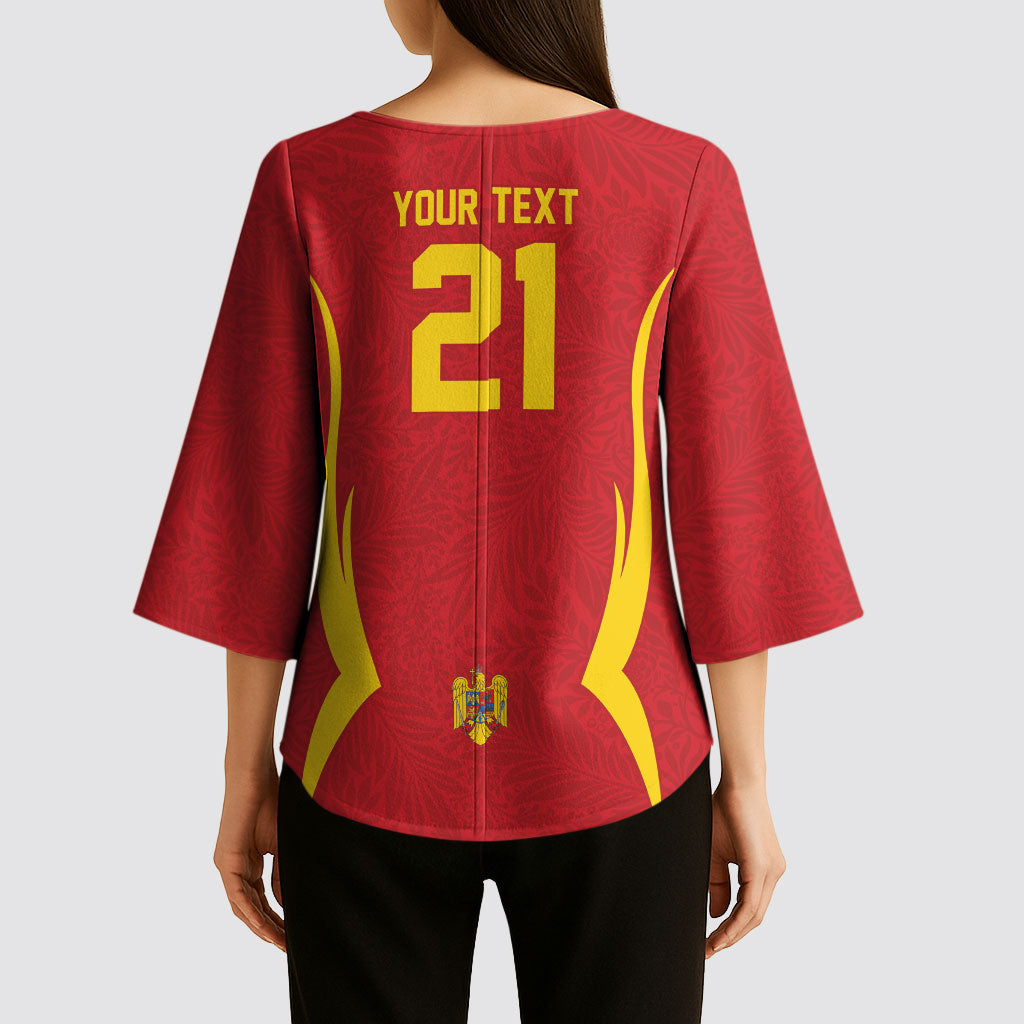 2026 Rugby Nations Series Custom Romania Kimono Sleeve Blouse Stejarii Oaks Carpathian Pattern