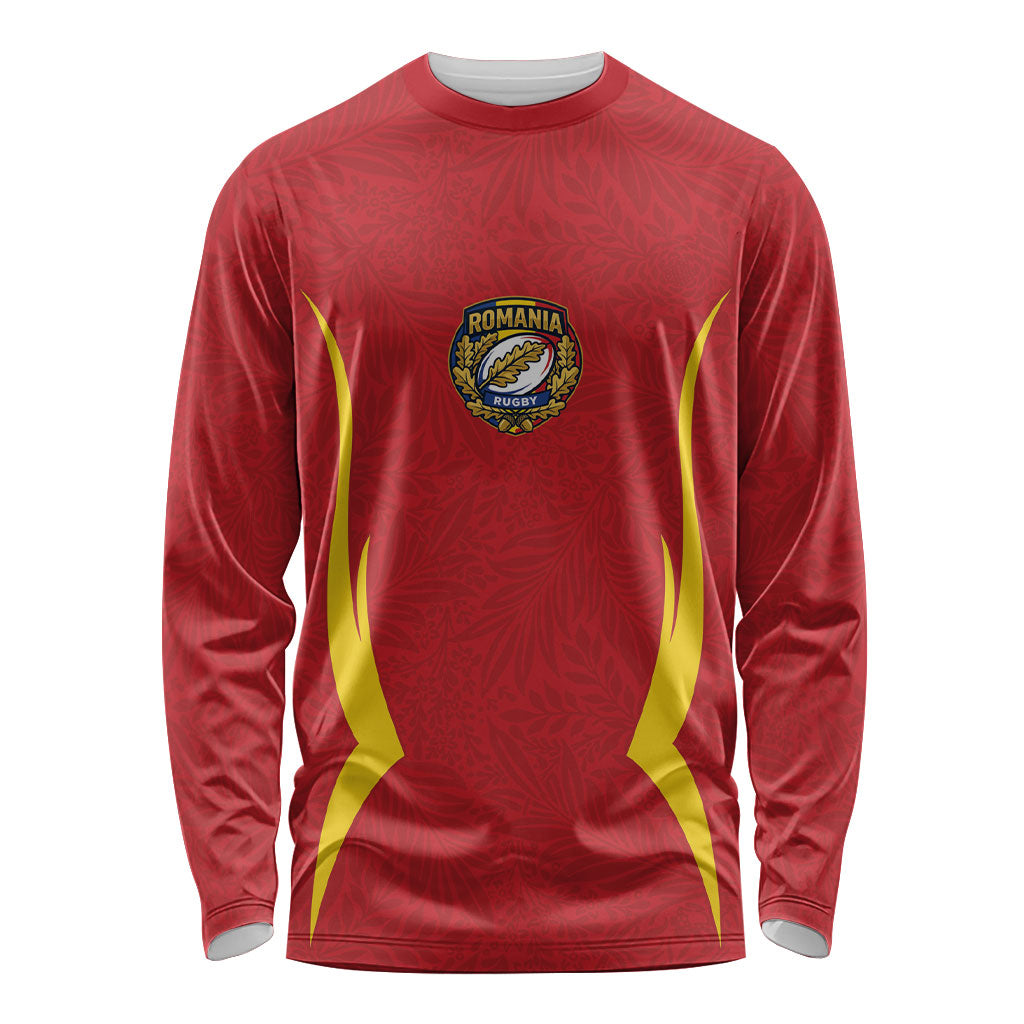 2026 Rugby Nations Series Custom Romania Long Sleeve Shirt Stejarii Oaks Carpathian Pattern