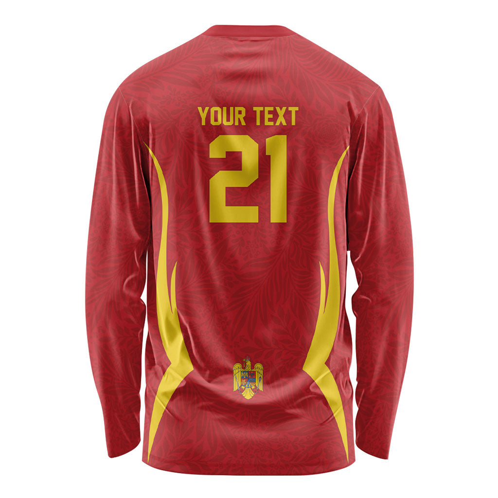 2026 Rugby Nations Series Custom Romania Long Sleeve Shirt Stejarii Oaks Carpathian Pattern