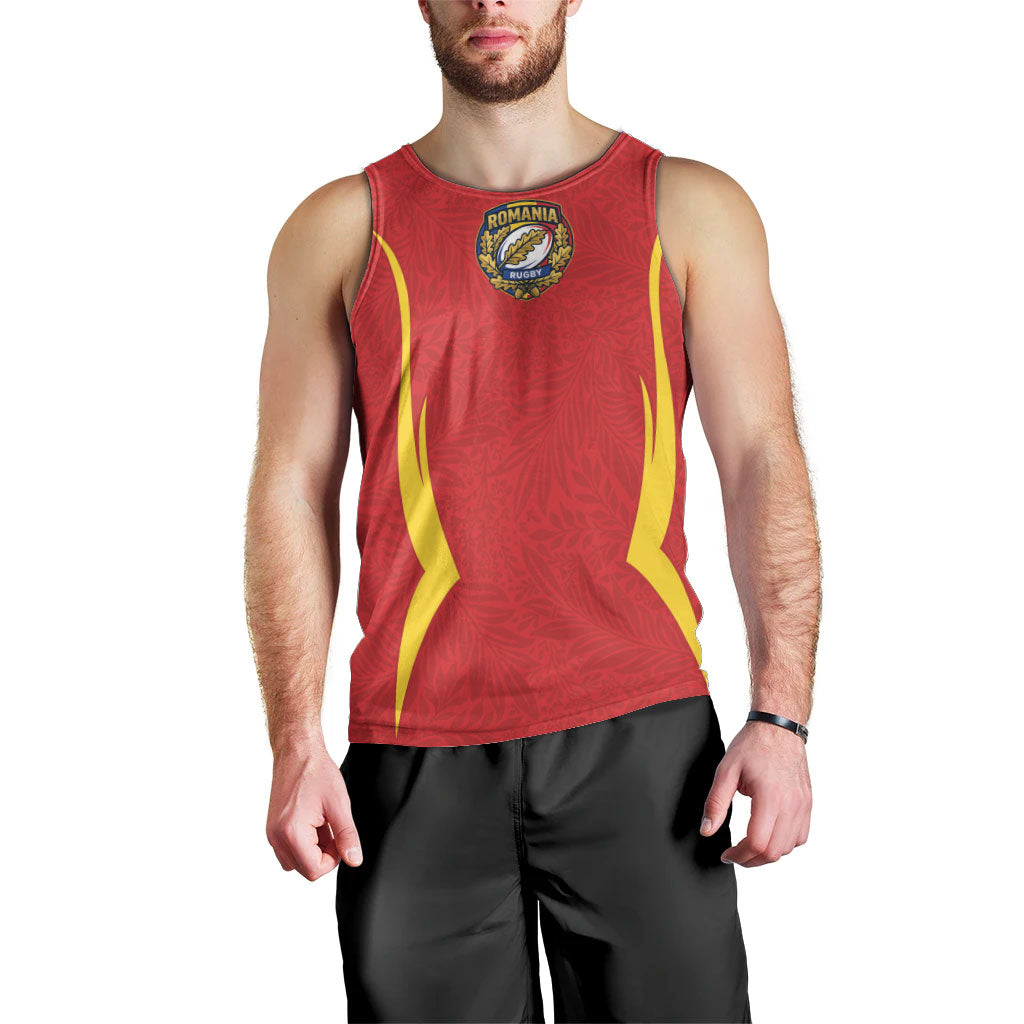 2026 Rugby Nations Series Custom Romania Men Tank Top Stejarii Oaks Carpathian Pattern