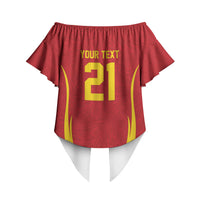 2026 Rugby Nations Series Custom Romania Off Shoulder Wrap Waist Top Stejarii Oaks Carpathian Pattern