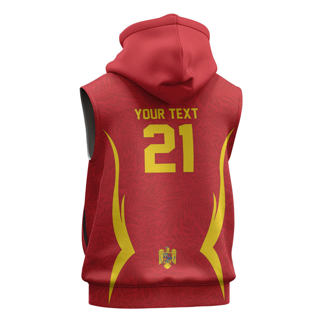2026 Rugby Nations Series Custom Romania Sleeveless Hoodie Stejarii Oaks Carpathian Pattern