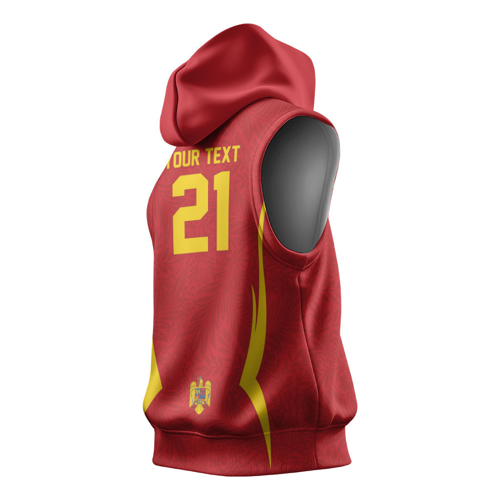 2026 Rugby Nations Series Custom Romania Sleeveless Hoodie Stejarii Oaks Carpathian Pattern