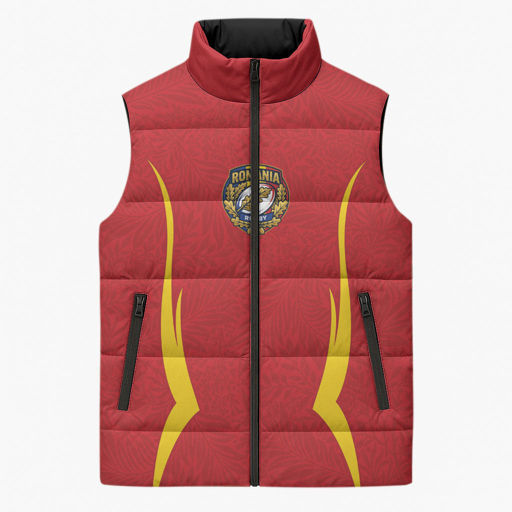 2026 Rugby Nations Series Custom Romania Sleeveless Puffer Jacket Stejarii Oaks Carpathian Pattern