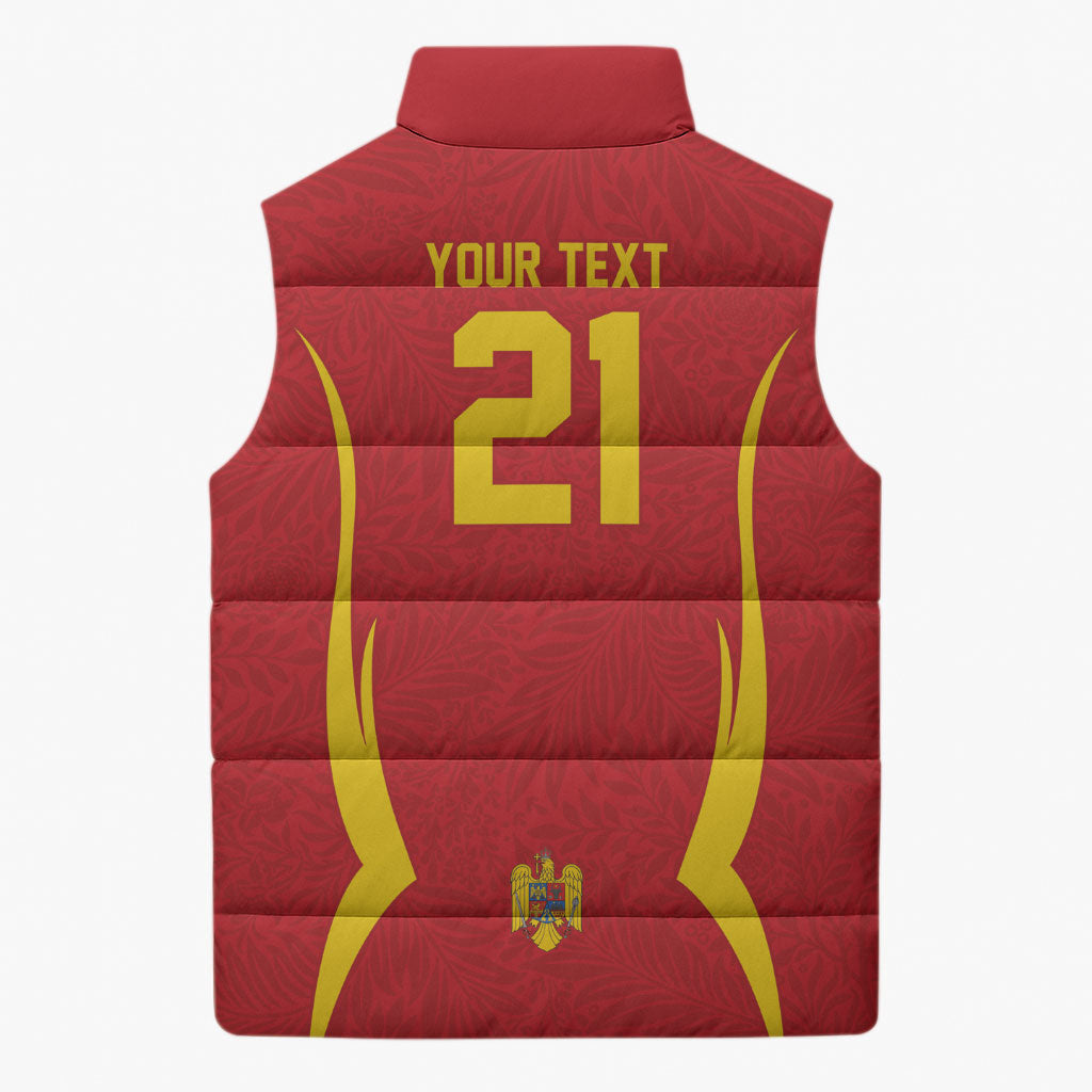 2026 Rugby Nations Series Custom Romania Sleeveless Puffer Jacket Stejarii Oaks Carpathian Pattern
