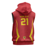 2026 Rugby Nations Series Custom Romania Sleeveless Zip Hoodie Stejarii Oaks Carpathian Pattern