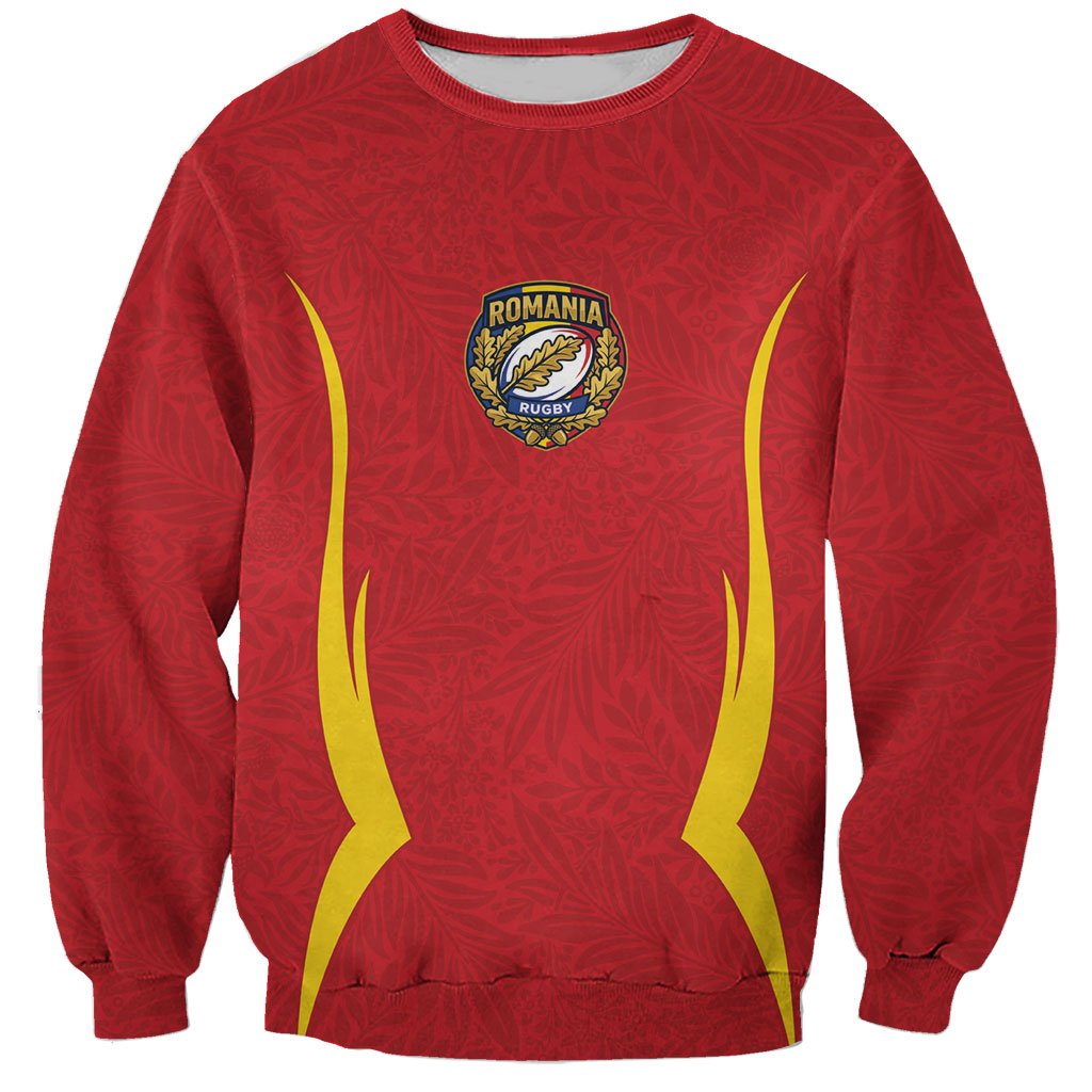 2026 Rugby Nations Series Custom Romania Sweatshirt Stejarii Oaks Carpathian Pattern