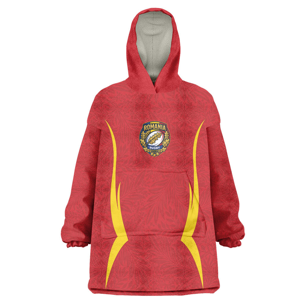 2026 Rugby Nations Series Custom Romania Wearable Blanket Hoodie Stejarii Oaks Carpathian Pattern