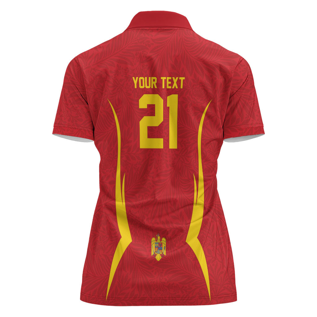 2026 Rugby Nations Series Custom Romania Women Polo Shirt Stejarii Oaks Carpathian Pattern