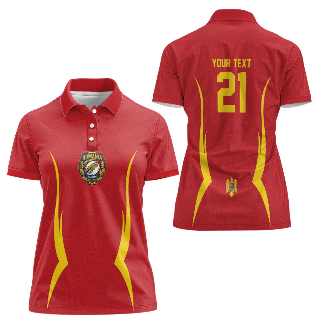 2026 Rugby Nations Series Custom Romania Women Polo Shirt Stejarii Oaks Carpathian Pattern