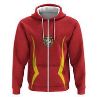 2026 Rugby Nations Series Custom Romania Zip Hoodie Stejarii Oaks Carpathian Pattern