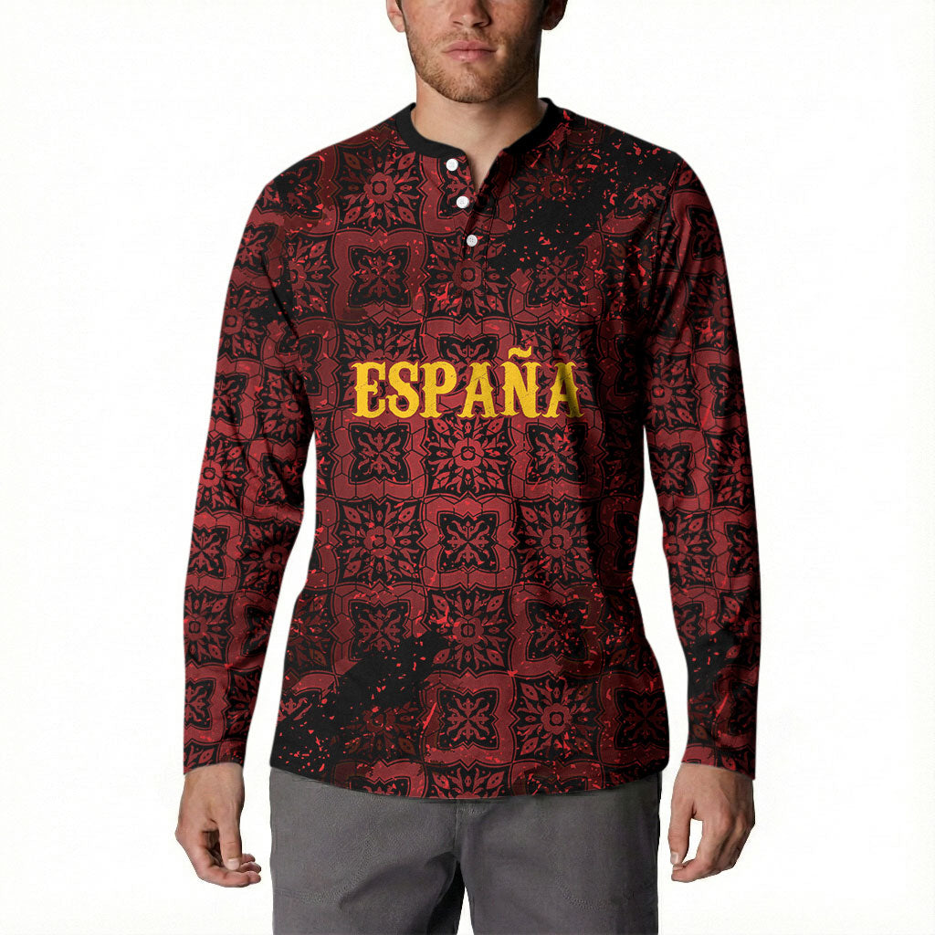2026 Rugby Nations Series Custom Spain Button Sweatshirt Los Leones Iberian XV Heritage