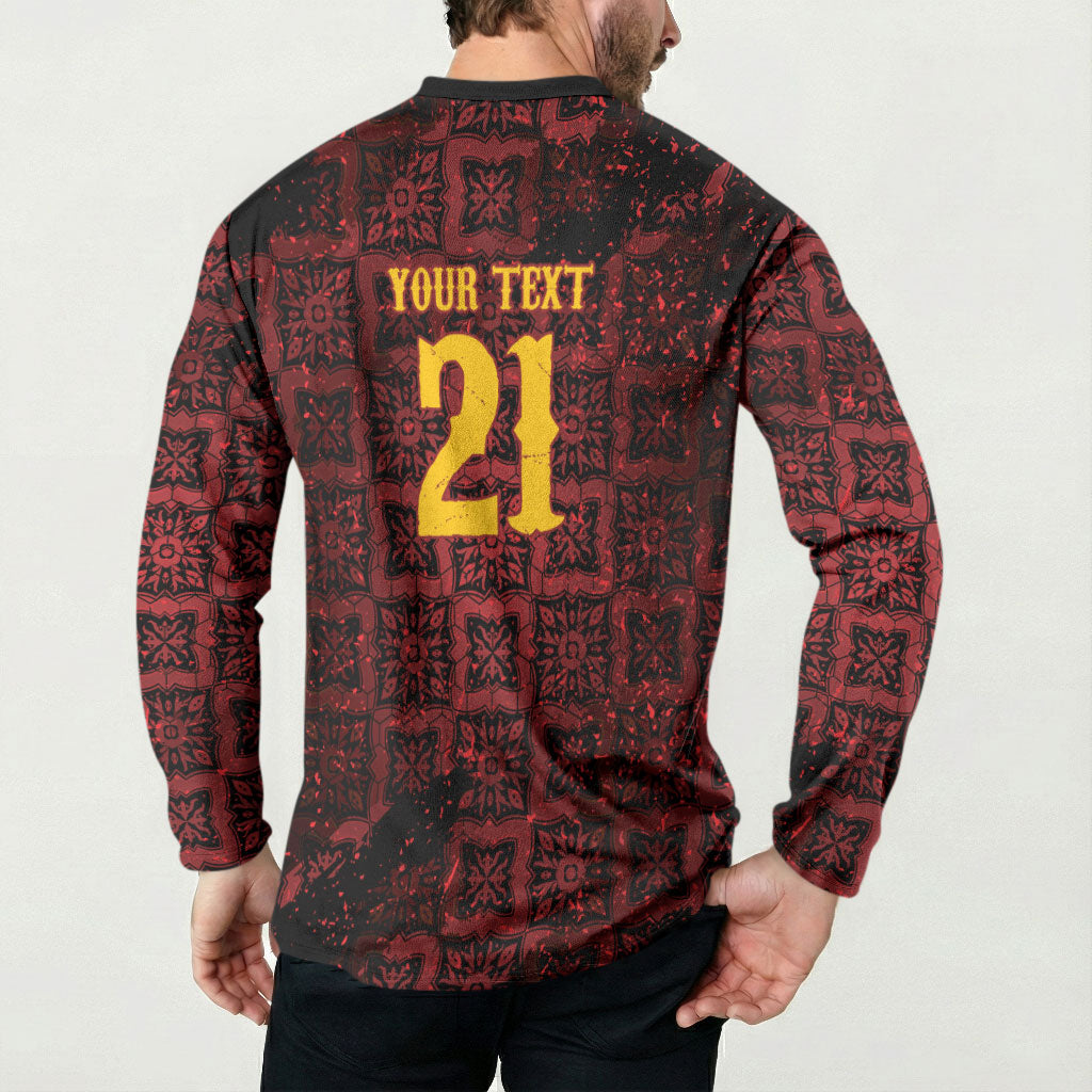 2026 Rugby Nations Series Custom Spain Button Sweatshirt Los Leones Iberian XV Heritage