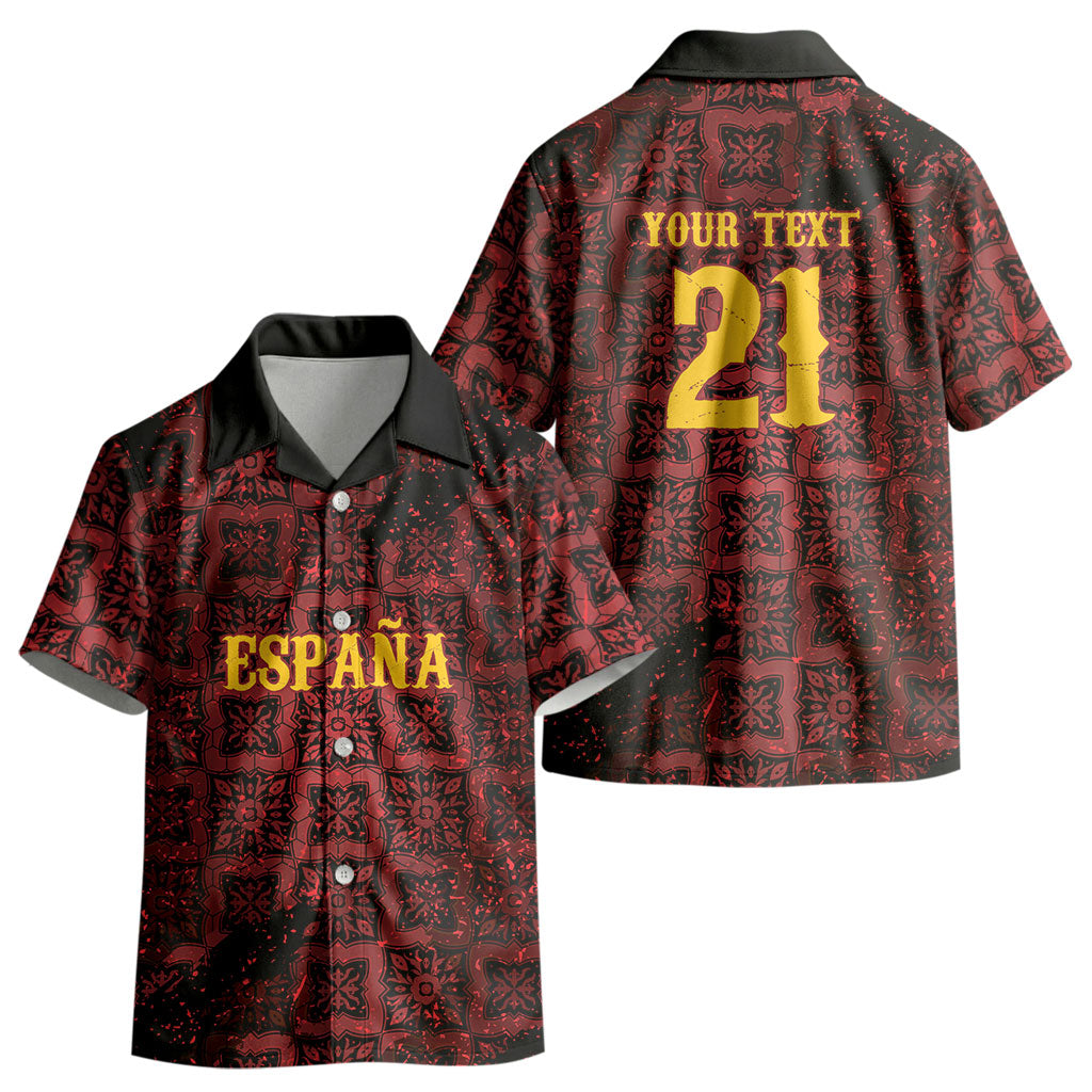 2026 Rugby Nations Series Custom Spain Kid Hawaiian Shirt Los Leones Iberian XV Heritage