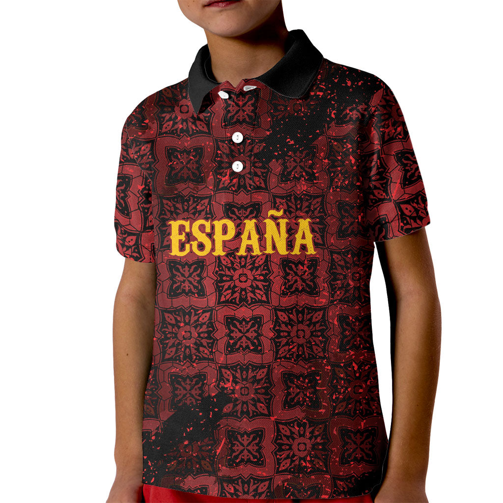 2026 Rugby Nations Series Custom Spain Kid Polo Shirt Los Leones Iberian XV Heritage