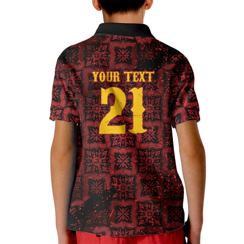 2026 Rugby Nations Series Custom Spain Kid Polo Shirt Los Leones Iberian XV Heritage