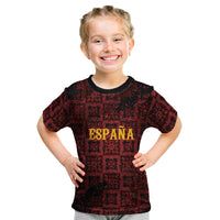 2026 Rugby Nations Series Custom Spain Kid T Shirt Los Leones Iberian XV Heritage