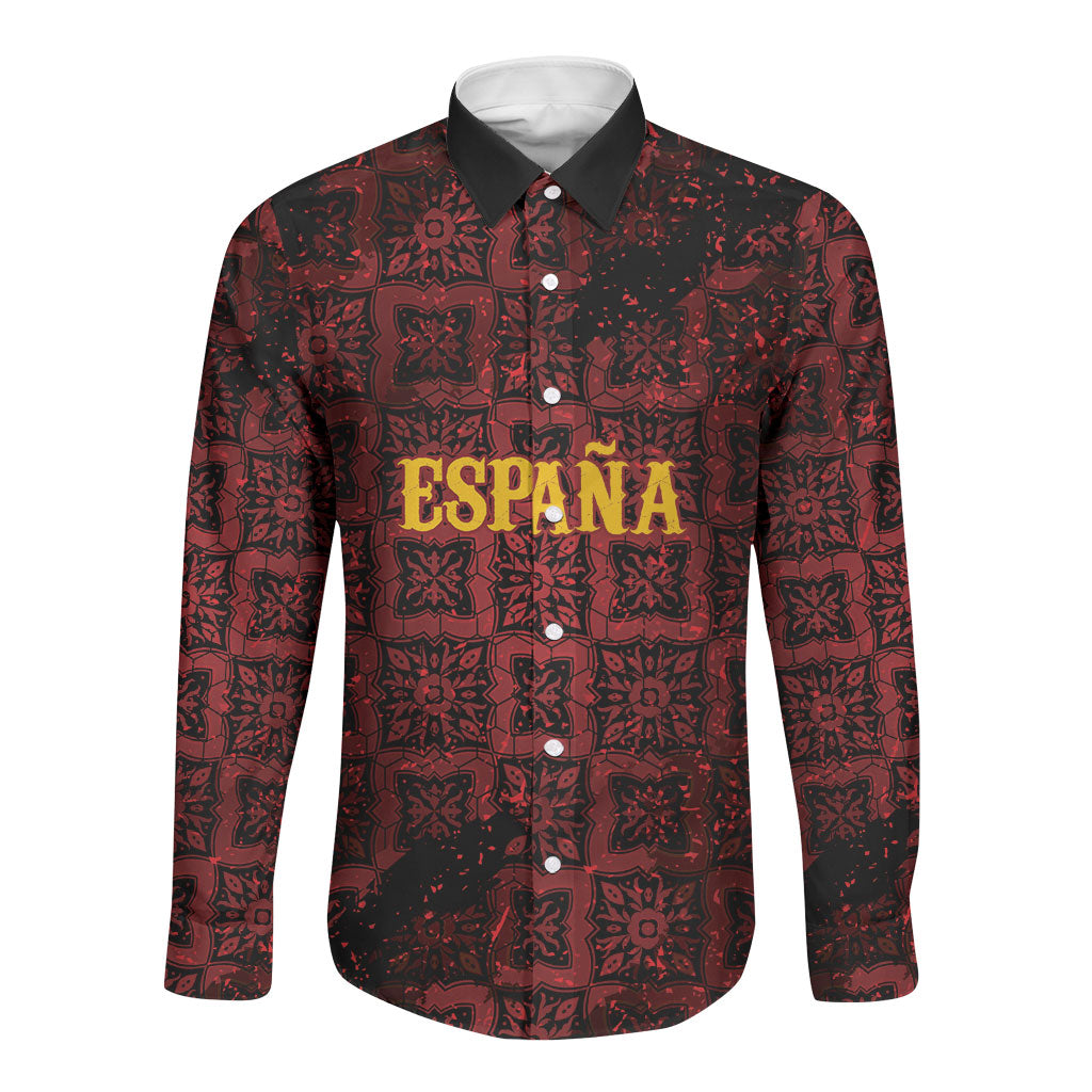 2026 Rugby Nations Series Custom Spain Long Sleeve Button Shirt Los Leones Iberian XV Heritage