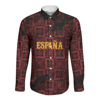 2026 Rugby Nations Series Custom Spain Long Sleeve Button Shirt Los Leones Iberian XV Heritage
