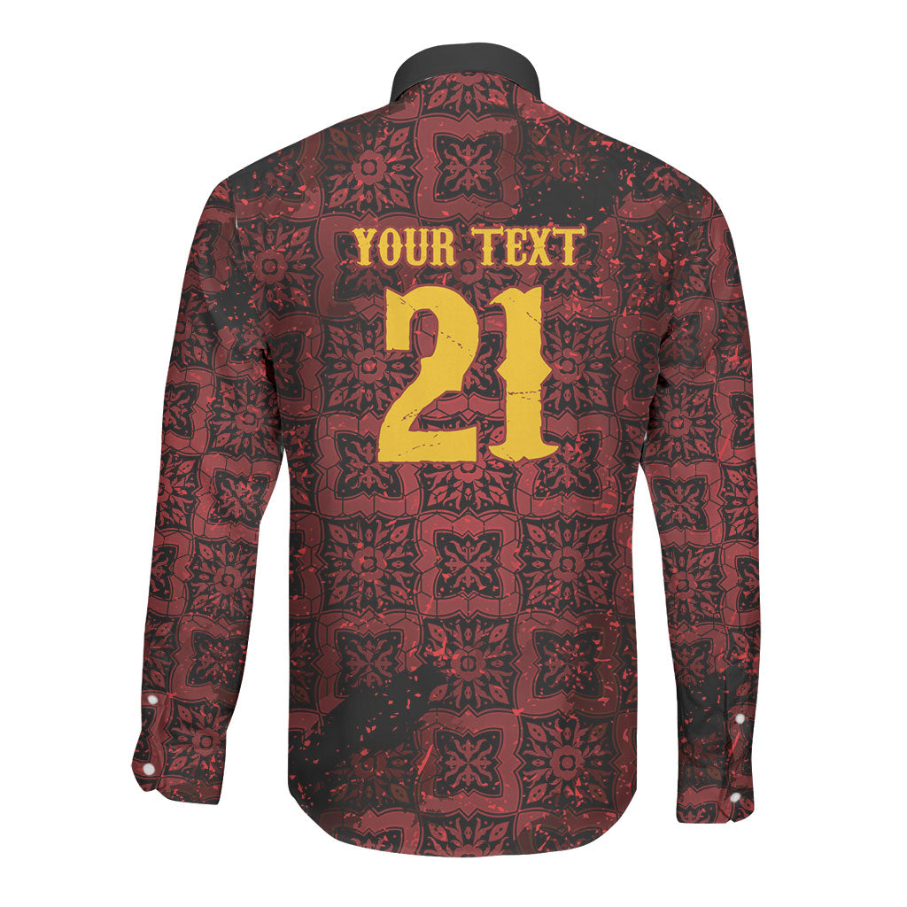 2026 Rugby Nations Series Custom Spain Long Sleeve Button Shirt Los Leones Iberian XV Heritage