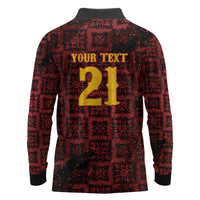 2026 Rugby Nations Series Custom Spain Long Sleeve Polo Shirt Los Leones Iberian XV Heritage