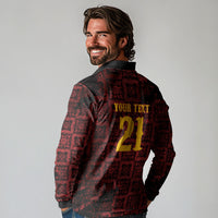 2026 Rugby Nations Series Custom Spain Long Sleeve Polo Shirt Los Leones Iberian XV Heritage