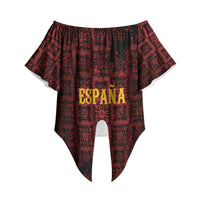 2026 Rugby Nations Series Custom Spain Off Shoulder Wrap Waist Top Los Leones Iberian XV Heritage