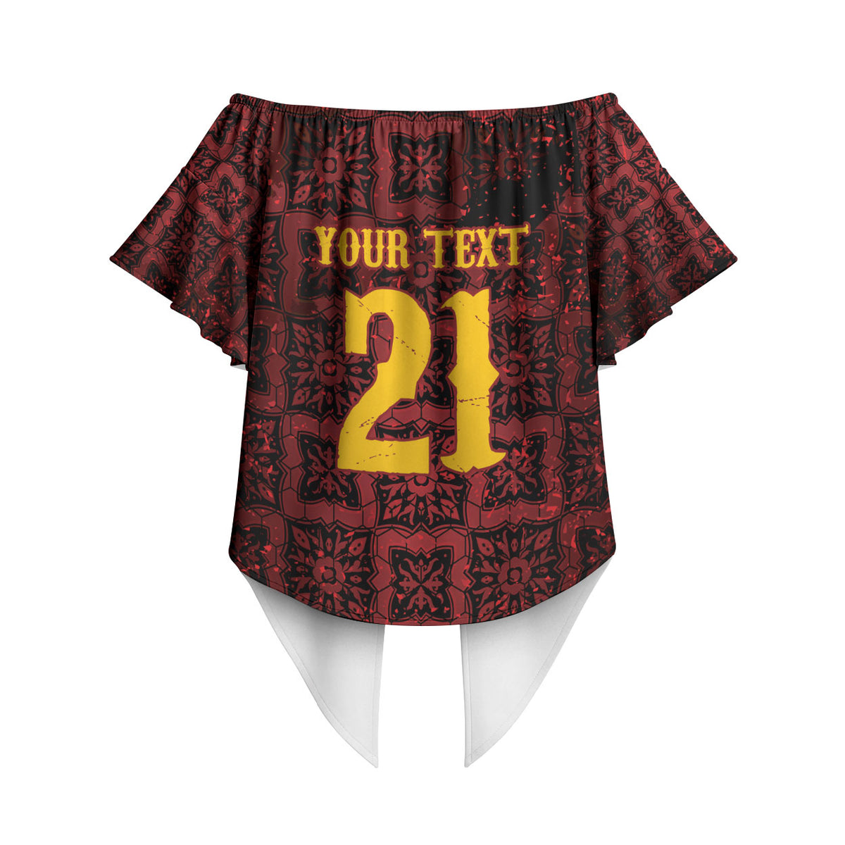 2026 Rugby Nations Series Custom Spain Off Shoulder Wrap Waist Top Los Leones Iberian XV Heritage