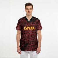 2026 Rugby Nations Series Custom Spain Scrub Top Los Leones Iberian XV Heritage