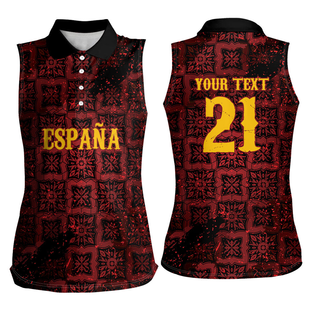 2026 Rugby Nations Series Custom Spain Women Sleeveless Polo Shirt Los Leones Iberian XV Heritage