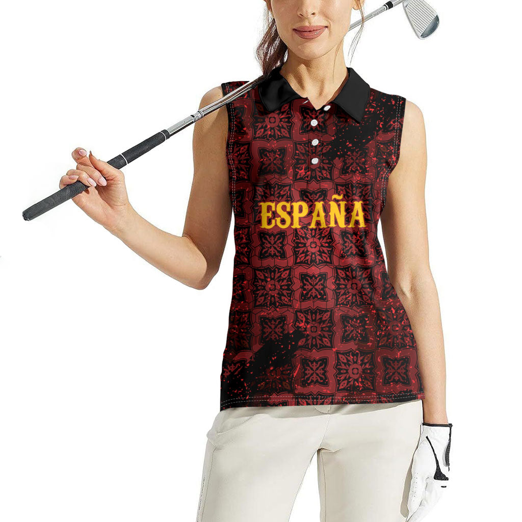 2026 Rugby Nations Series Custom Spain Women Sleeveless Polo Shirt Los Leones Iberian XV Heritage